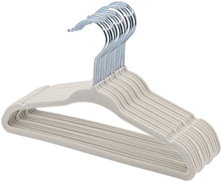 ESYLIFE Baby Velvet Hangers Non Slip Toddlers Clothes Hanger - 30 Pack Beige