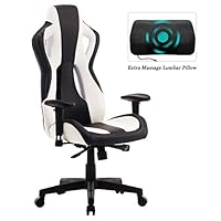 HEALGEN Gaming Chair Racing Style High-Back PU Leather Office Chair PC Desk Chair Executive and Ergonomic Swivel Chair (907Black)