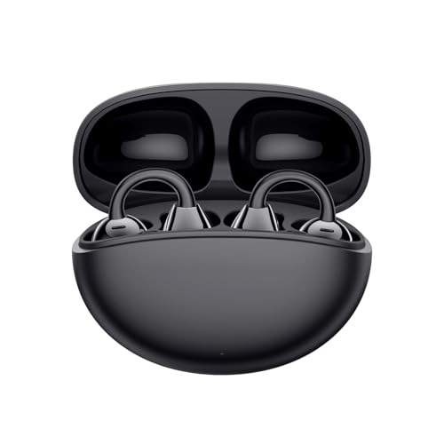 Clip On Earbuds Open Ear Earphones Wireless Headphones Bluetooth 6.0, 12mm Dynamic Drivers, 20 Hours Sports Ear buds, Air Conduction Headphones Compatible with iPhone & Android, Black