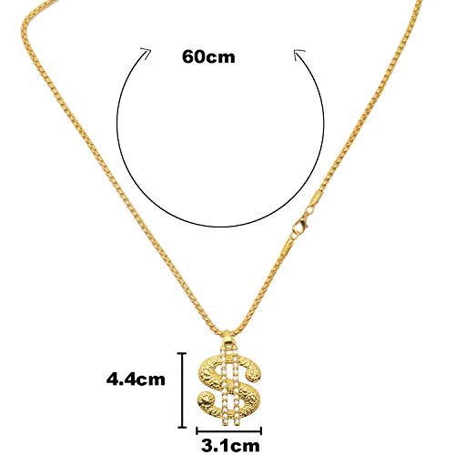1 Plated+Necklace+Finger+Dollar+Pendant