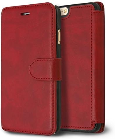iPhone 6S Case, iPhone 6 Case Wallet, Armorex - Card Slot, Flip, Slim Fit. (Red)