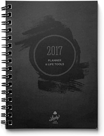 LUCKY Planner 2017: Goal setter + Life planner + Weekly / Monthly / Yearly Agenda planner A5 (5.8" x 8.3") (Gray / Black)