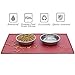 VIVAGLORY Dog & Cat Feeding Mat, Waterproof Non-Slip Silicone Placemat with Raised Edge, Anti-Messy Pet Bowl Mat for Food & Water, Burgundy, L(24