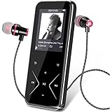 MP3 Player 8GB Bluetooth KLANTOP Touch Button Lossless Sound Audio Digital Music Player with FM Radio Voice Record Function Special Design for Sport and Music Lovers