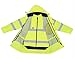 Waterproof Neon Yellow 7-in-1 Reflective Class 3 Safety Parka Bomber Jacket With Zipper and Pockets With Removable Hat Size L