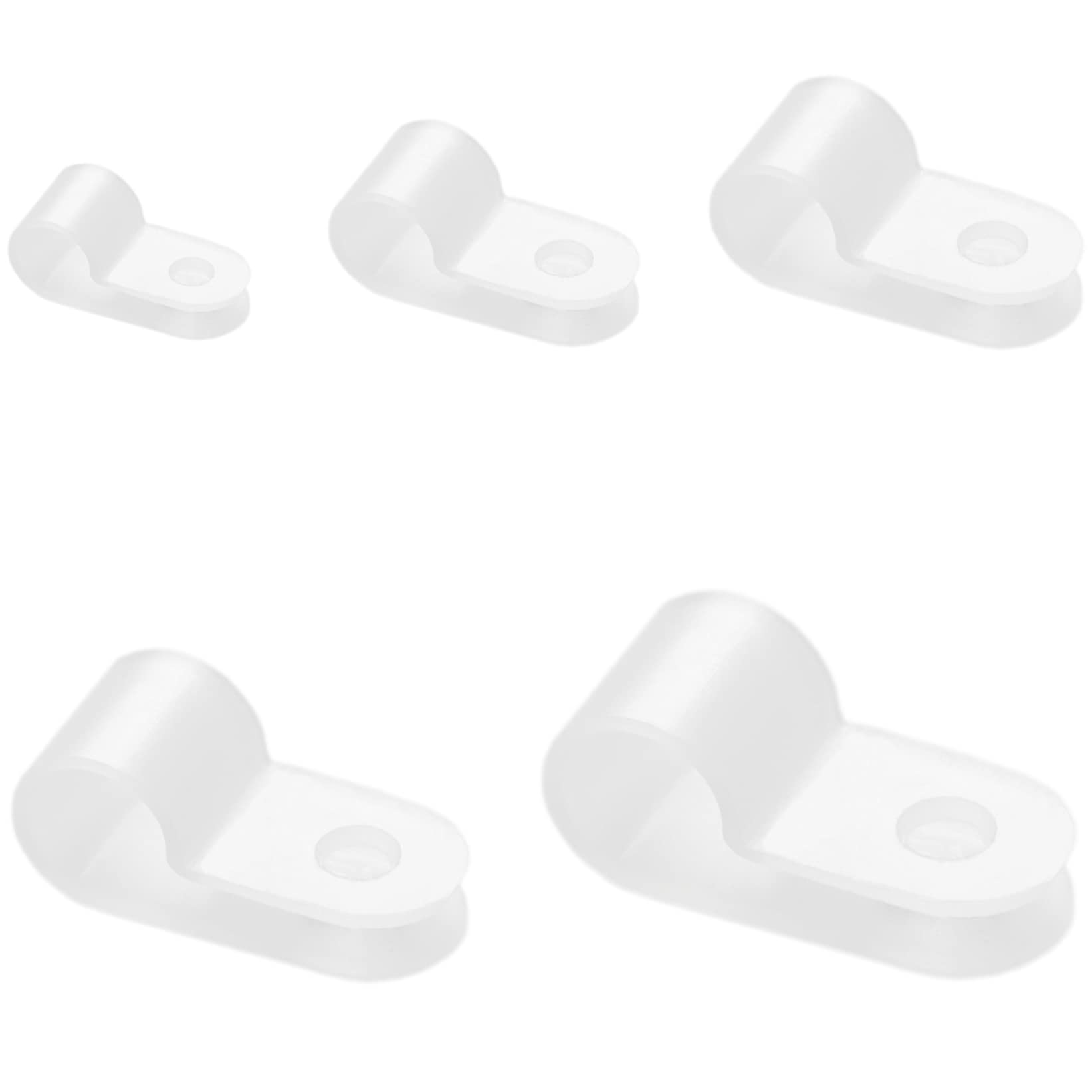 240 PCS R Type Cable Clips,Cable Cleats,P Clips (White)