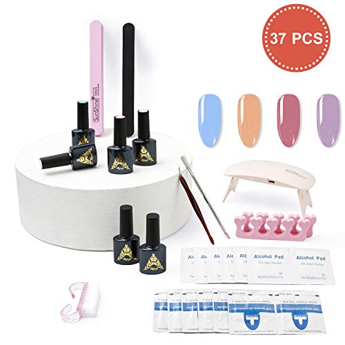 Starter Kit, Aifaifa 37pcs Home DIY Gel Nail Polish Set, Nail Art Design Kit for Nail Lover