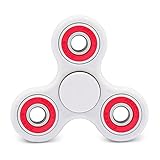 Cppslee Hands Fidget Spinner Toy Stress Reducer- Perfect For ADD, ADHD, Anxiety, and Autism Adult Children (White + red)