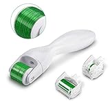 WFSGYC Derma Roller Kit for Face and Body 0.25mm - Cosmetic Microneedle Roller for Face Titanium Micro Needles - Microdermabrasion Exfoliating Roller - Includes 2 Extra Replacement Heads.
