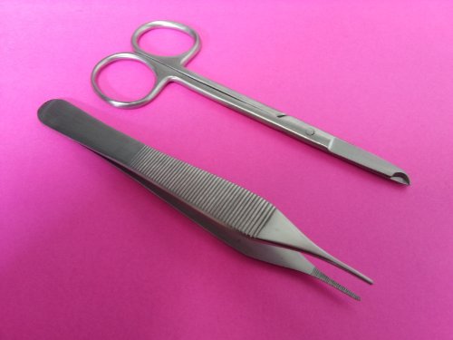 KJ-BRAND-2-PCS-PREMIUM-GRADE-SUTURE-REMOVAL-LACERATION-KIT-LITTAUER-SPENCER-STITCH-SCISSORS--ADSON-DRESSING-FO