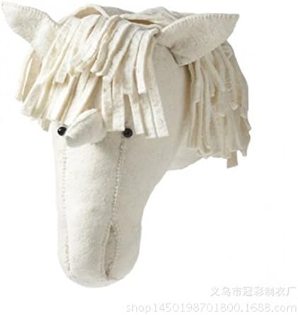 Wool Felt Animal Head Doll 3D Decorations Baby Room Wall Decor Art Replaces Wall Stickers Modern Nursery Bedroom Decoration for Boys Girls and Kids Rooms Baby Shower Gift With Wall Nail