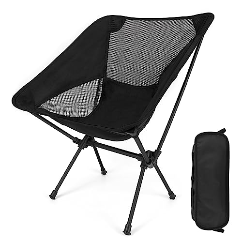 Diealles Shine Folding Camping Chair, Portable Ultralight Folding Chair with Carry Bag, Camping Chairs for Outdoors, Garden, Beach, Fishing, Picnic, Travel, Orange