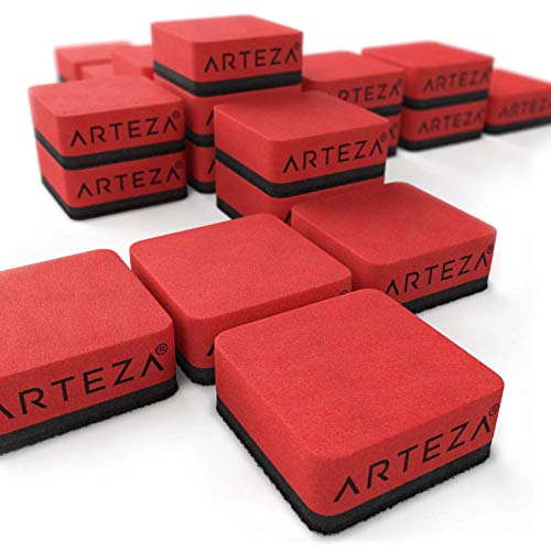 Arteza Mini Whiteboard Erasers, Pack of 20, 2 x 2 x 0.8 Inches, Washable Erasers for