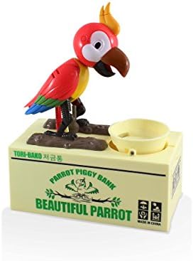 Cute Animal Mechanical Coin Bank For Kids - A Fun, Creative Alternative To Piggy Banks - Realistic Movements and Adorable Designs - Perfect Birthday Presents or Creative Gifts (Bird, Red Bird)