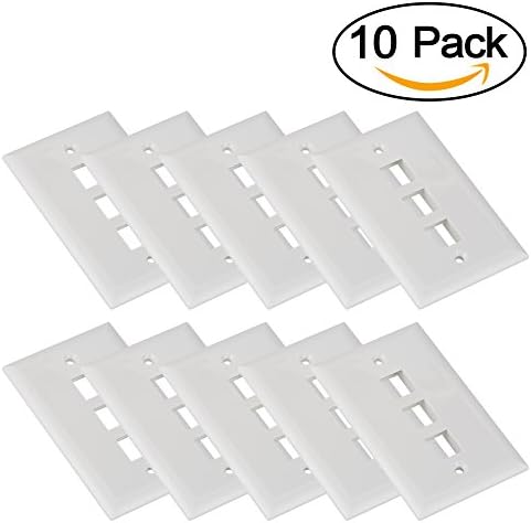 Keystone Wall Plates, MACTISICAL 3 Port Single Gang Keystone Face Plates 10 Pack