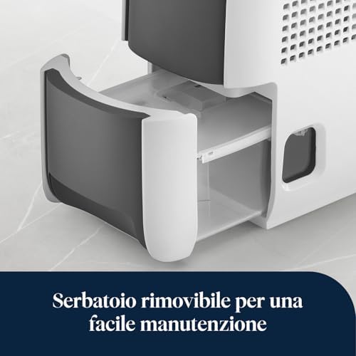 Tasciugo AriaDry Light - Deumidificatore Casa Portatile, Tecnologia Zeolite e Ionizzatore, 6L/Giorno, Asciugabiancheria, Antimuffa, Silenzioso, Funzione Swing, Timer, Grigio (DNS65)