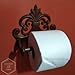 Comfify Fleur De Lis Cast Iron Toilet Paper Roll Holder - Cast Iron Wall Mounted Toilet Tissue Holder - European Victorian Design - 7.9x4.3x6.3 - with Screws and Anchors - Rust Brown