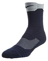 Nike Elite Versatility Crew Basketball Sock (Small, MIDNIGHT NAVY/WHITE/MIDNIGHT NAVY)