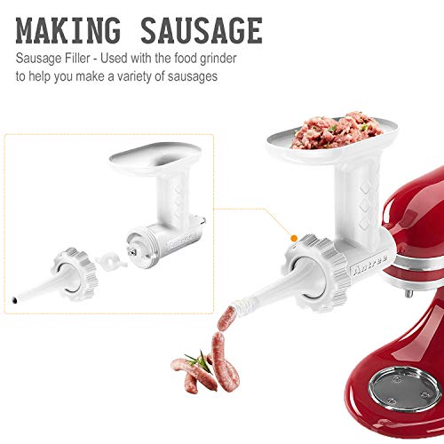 ANTREE Food Grinder Attachment for KitchenAid Stand Mixers Including Sausage Stuffer Accessories, 4 x 7 x 7 inches - Thumbnail 2