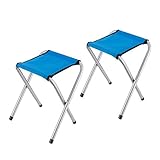 Yongtong (2-Pack) Folding Camping Stool,Portable Stool Holds up to 250 LBS, Light and Portable Camping Chair for Camping Fishing Hiking Gardening and Beach, Camping Seat Travel Seat (Blue)