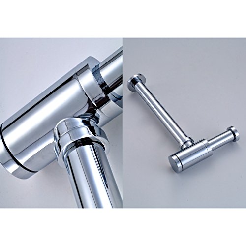 FChome Round Bottle Drain Trap,Zinc Alloy Basin Sink Waste Trap P-TRAP Kit,Chrome