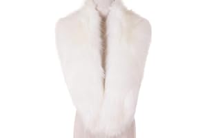 Dikoaina Women's Faux Fur Collar Scarf Wrap – Winter Warm Shawl Cape Elegant Neck Warmer for Ladies