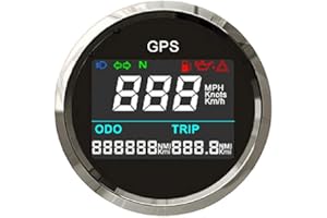 ELING 2 inch 52mm Round Digital GPS Speedometer Adjustable Odometer Tripmeter for RC Car Motorbike Golf Cart Boat Universal T