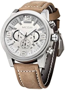 Huangtaii Men's Sport Watch with Brown Band White Dial #Dyl-20