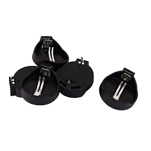 uxcell 1 x 3V CR 2025/2032 Battery Cell Button Open Holder Box Black 5 Pcs