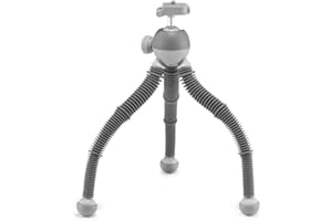 JOBY PodZilla Large Flexible Tripod with Ball Head Included, Phone Tripod from The Creators of GorillaPod, Compatible with iPhone, Smartphones, Compact Mirrorless Cameras, Devices up to 2.5kg, Gray