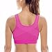 SYROKAN Women's High Impact Zipper Front Wire Free Cross Back Support Sports Bra Hot Pink 34DD