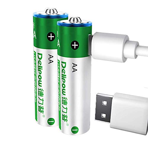 Deleepow AA Rechargeable Batteries，USB 1.5V Lithium Rechargeable