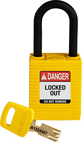 SafeKey Nylon Padlock, 38mm x 84mm x 19mm, Yellow