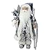 Northlight Ice Palace Standing Santa Claus in Blue/Silver Holding A Staff and Bag Christmas Figure, 16