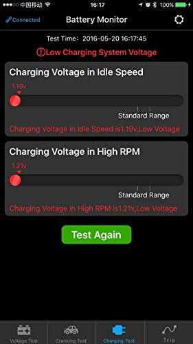 QUICKLYNKS BM2 Bluetooth Battery Monitor 12V Car Battery Tester for Lead Acid, Auto Battery Load Tester with Cranking Charging Test, LowVolt Alarm for Car/RV/Motorcycle/Truck/Boat/Solar Power System