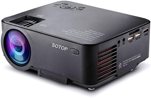 Home theater Projector, SOTOP S20 1500 Lumen 800x480P LED Mini Projector with HDMI AV VGA USB SD Audio Support PC Laptop DVD Flash Drive Console PS3 XBOX for Video Movie Game Music