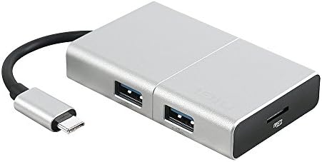 USB C Hub, NIGI USB-C Multiport Adapter 3.1 Type C Hub for Macbook Pro 2016 with Power Delivery for Charging,2 USB 3.0 Ports,1 Type-C Port,MicroSD Card Reader - Silver