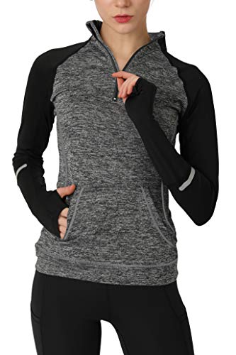 Women's Yoga Long Sleeves Half Zip Sweatshirt Girl Athletic Workout Running Jacket gy s