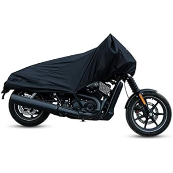X AUTOHAUX Motorcycle Cover Street Bike Scooter Lightweight Half Cover Outdoor Waterproof Rain Dust UV Protector Black Size M for Honda Kawasaki Yamaha Suzuki Harley Davidson