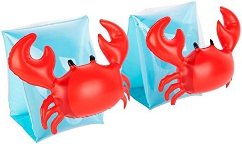 Inflatable Basic Crab Arm Band Floats Begin To Swim Floatation Sleeves, for Children Kids (Red)