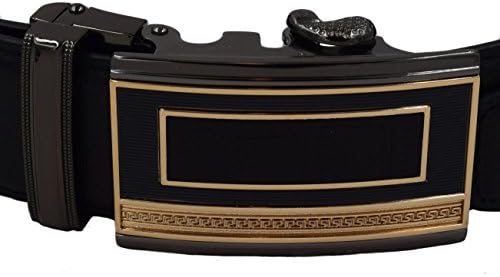 Men's Leather Ratchet Dress Belt with Automatic Buckle