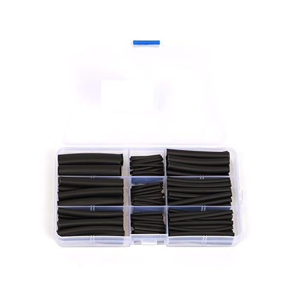 Ginsco-152Pcs-Dual-Wall-Adhesive-Lined-Heat-Shrink-KIT-31-Shrink-Ratio-Tubing-Tube-Black
