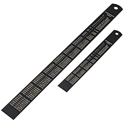 Metal Ruler 12/6 Inch Set - Stainless Steel Straight Edge Rulers - Flexible Laser Etched Scales with Centimeters and Inches - Best Drafting Tool for School & Office - Makes A Great Gift for Student