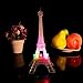 Colorful Eiffel Tower Nightlight Desk Bedroom Decoration LED Lamp Paris Fashion Style Acrylic Birthday Gift (White)