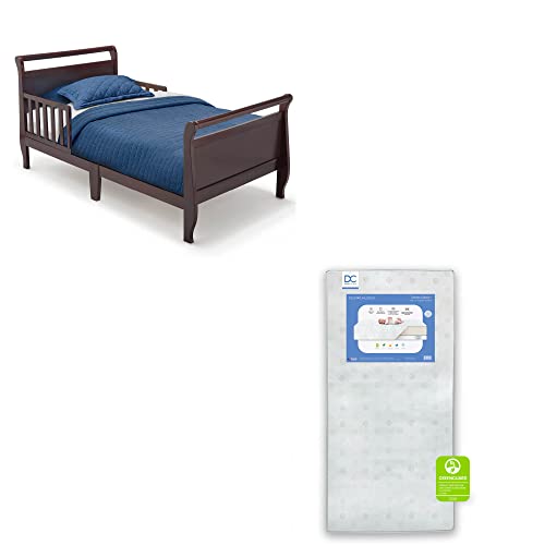 Delta Children Contemporary Wood Sleigh Toddler Bed, Black Cherry