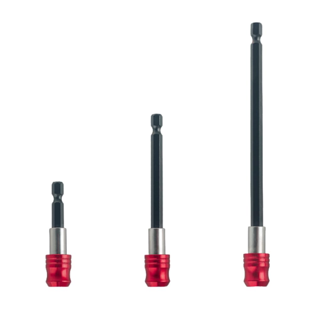 3 Pcs Drill Extension Bit Holder Set – 2.4", 4", 6" Long Drill Bit Extenders – 1/4" Hex Impact Extension for Screwdrivers & Impact Drivers
