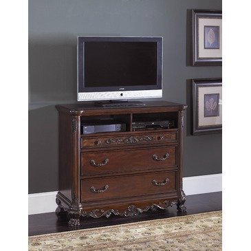 Amazon Com Homelegance Deryn Park 3 Drawer Tv Chest In Cherry