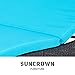 SUNCROWN Outdoor Adjustable Lounge Chair, Patio Wicker Folding Chaise Lounge, Outdoor Couch Sofa Bed with Blue Cushion