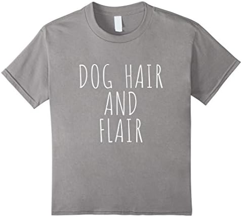Kids Dog Hair And Flair saying women slogan teen yoga T-shirt 10 Slate