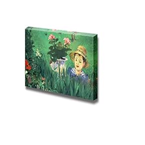 Boy in Flowers by Edouard Manet - Canvas Print Wall Art Famous Painting Reproduction - 12" x 18"